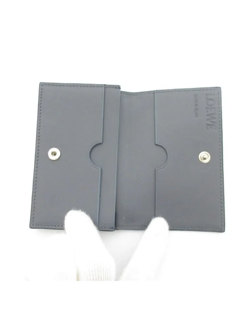 Loewe Anagram Calfskin Card Case Business Navy